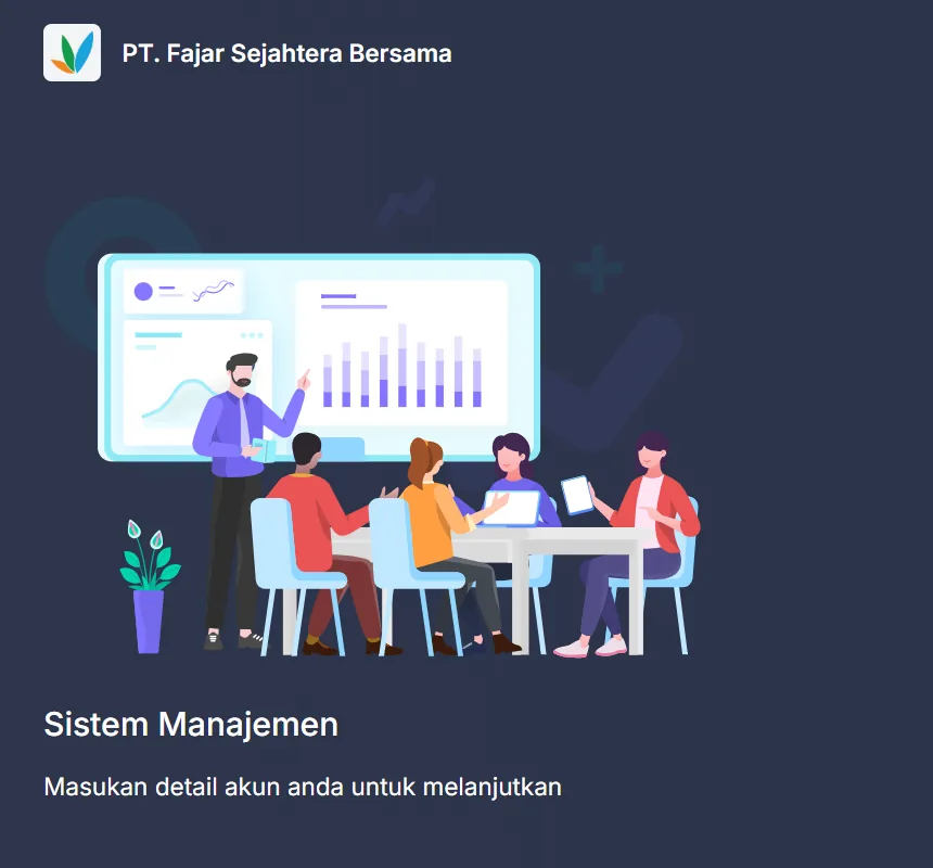 Management system panel for PT. Fajar Sejahtera Bersama.